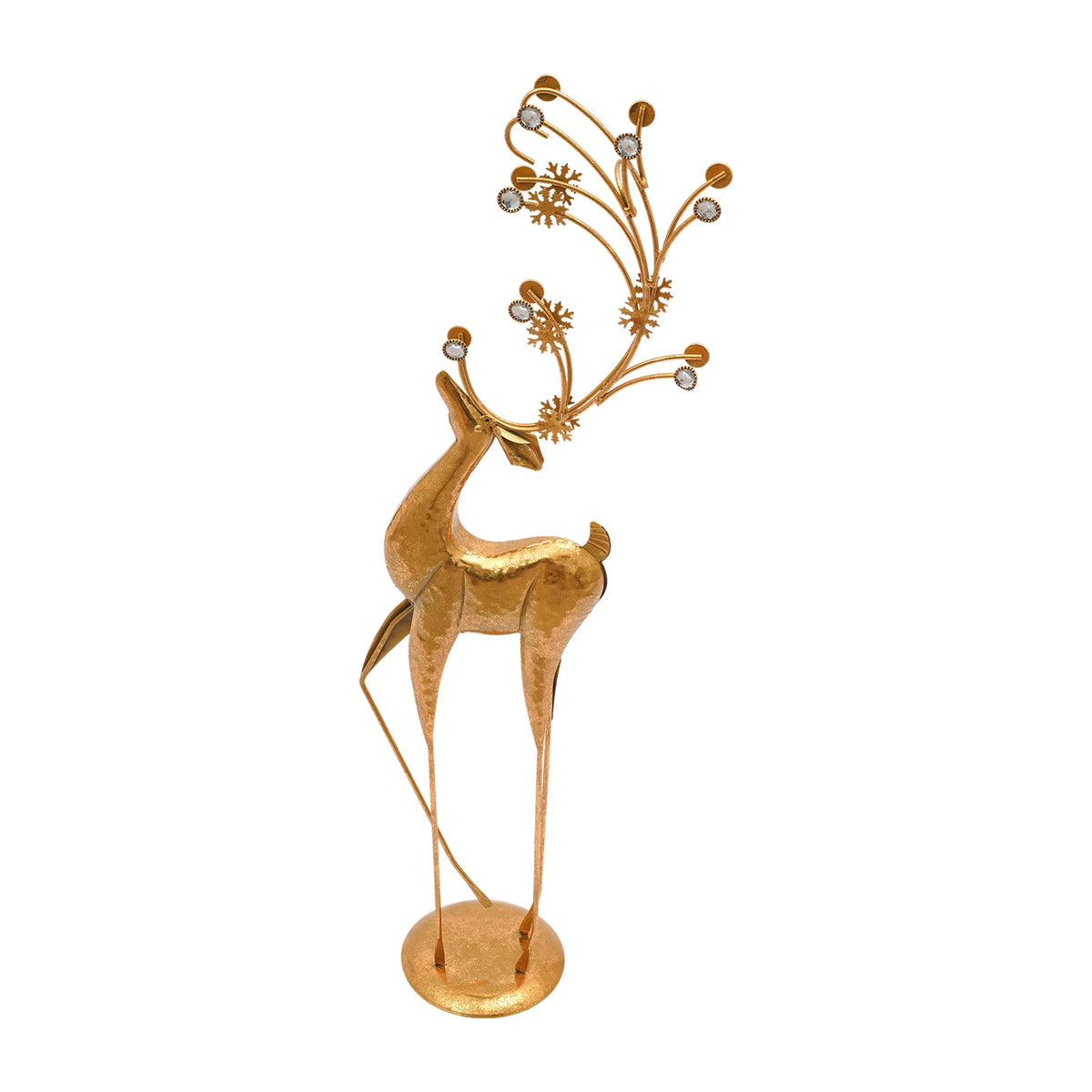 Retro Metal Deer Statue for Elegant Indoor Holiday Decor