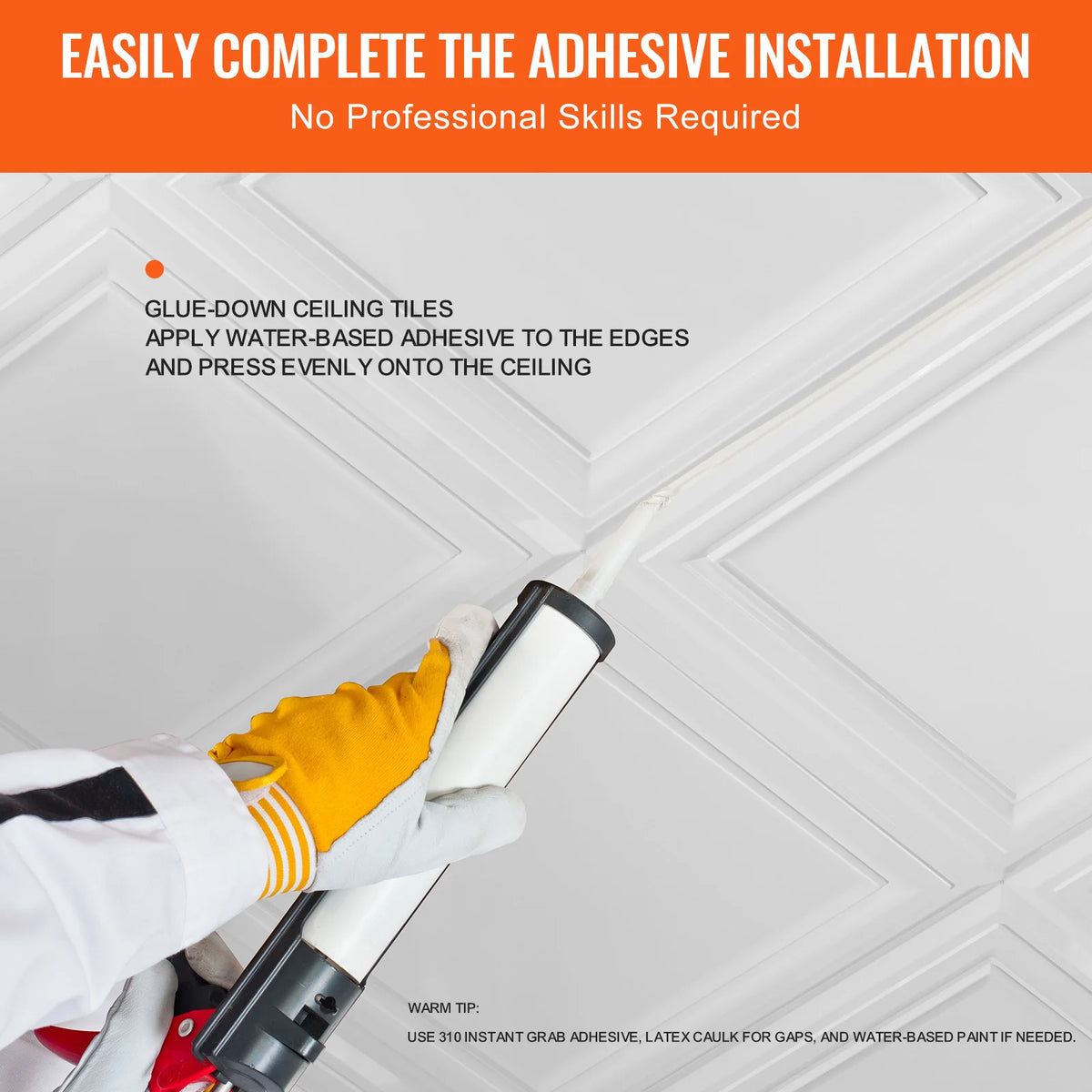 SucceBuy Premium Polystyrene Drop Ceiling Tiles for Home and Office Decorating