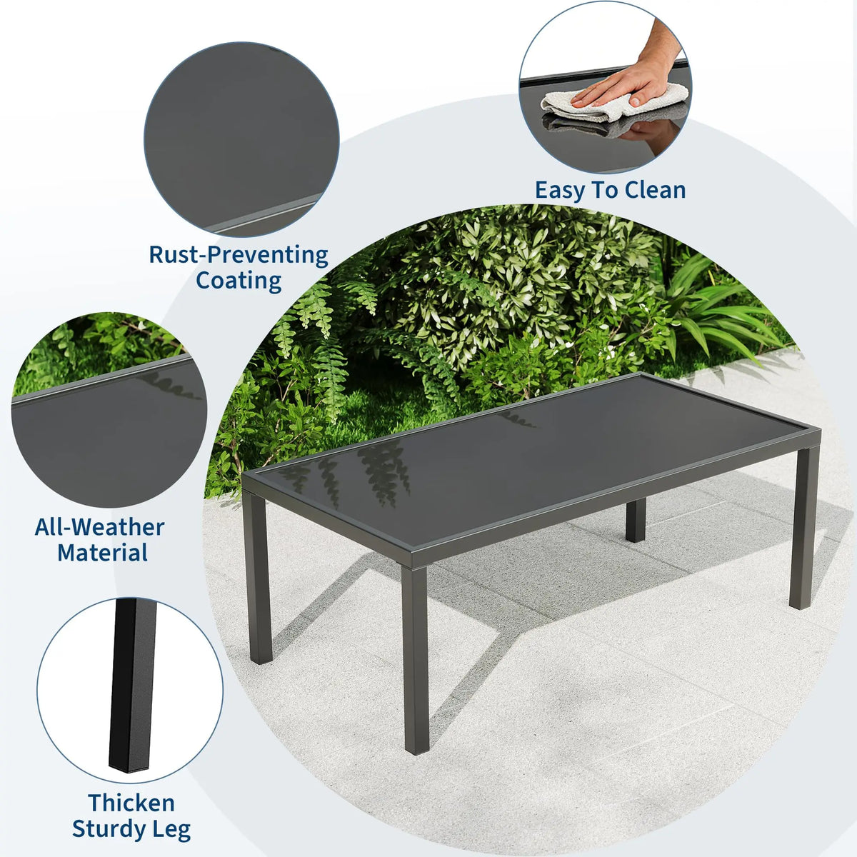 HiMISS Modern Metal Patio Furniture Set With Breathable Mesh Seating