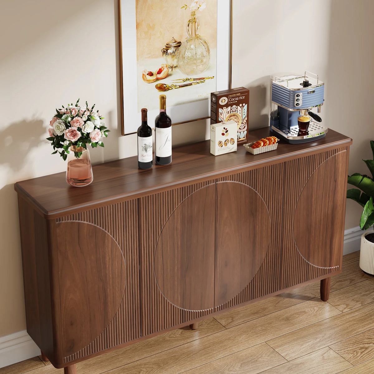 Tribesigns Modern Buffet Cabinet Sideboard With Doors And Storage