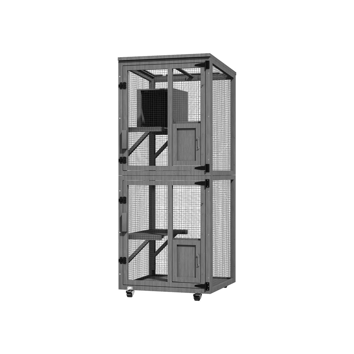 Outdoor Catio Enclosure with Window Access and Waterproof Resting Box