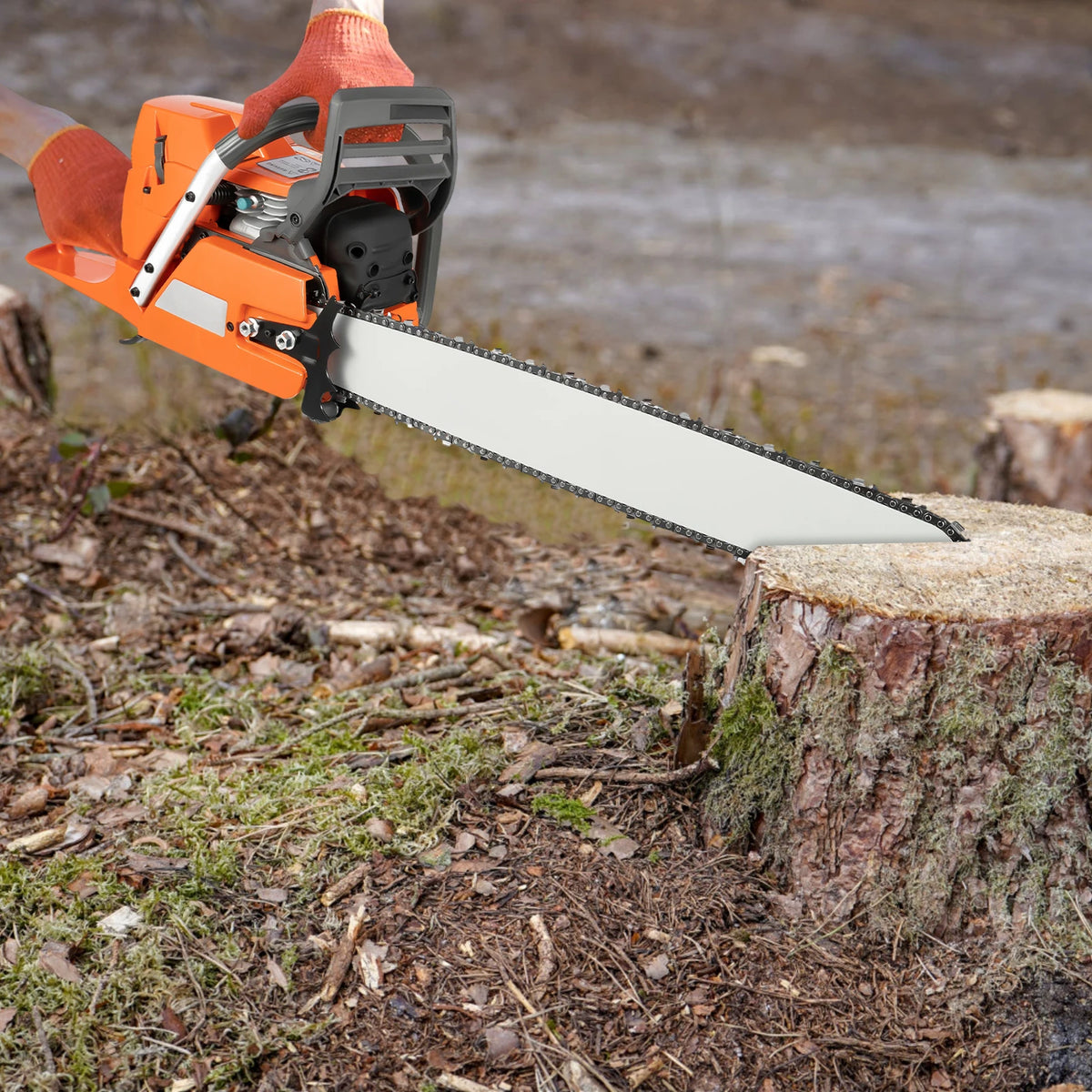 Gas Powered Two Stroke Chainsaw for Tree and Wood Cutting