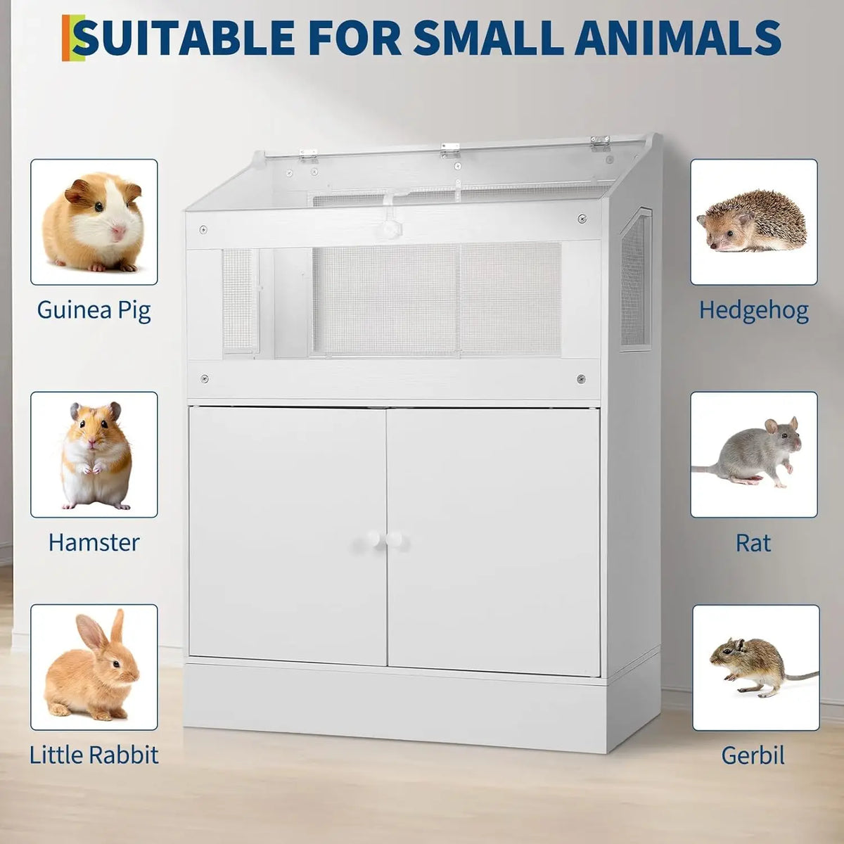 HiMISS Acrylic Small Animal Habitat With Storage Cabinet