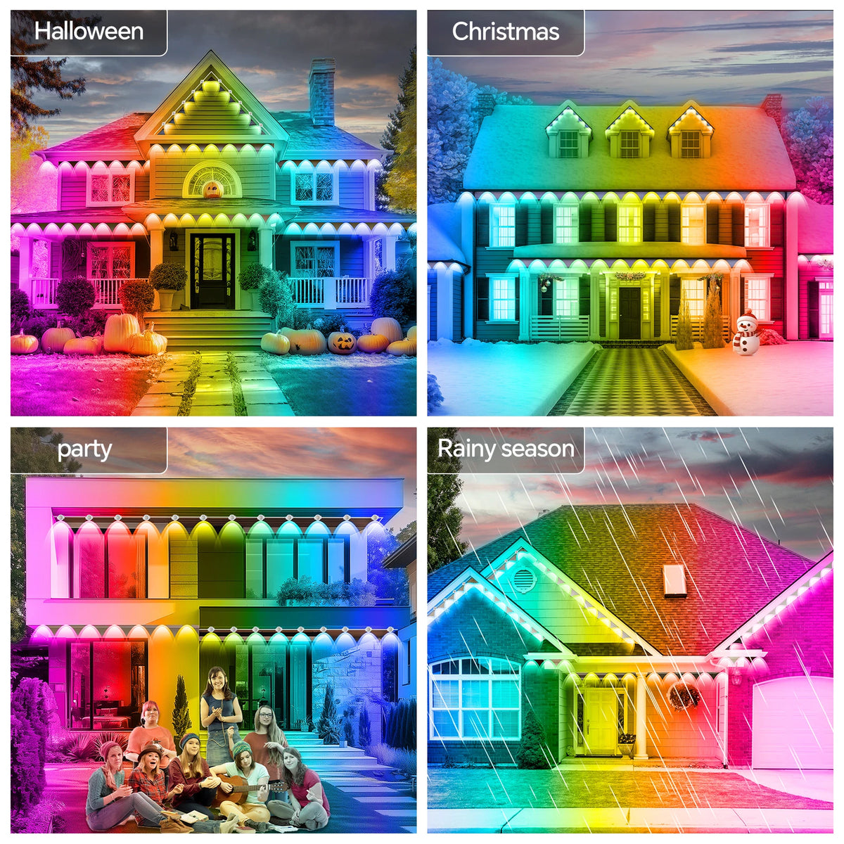 AILBTON Smart Permanent Outdoor LED Eaves Lights With App Control