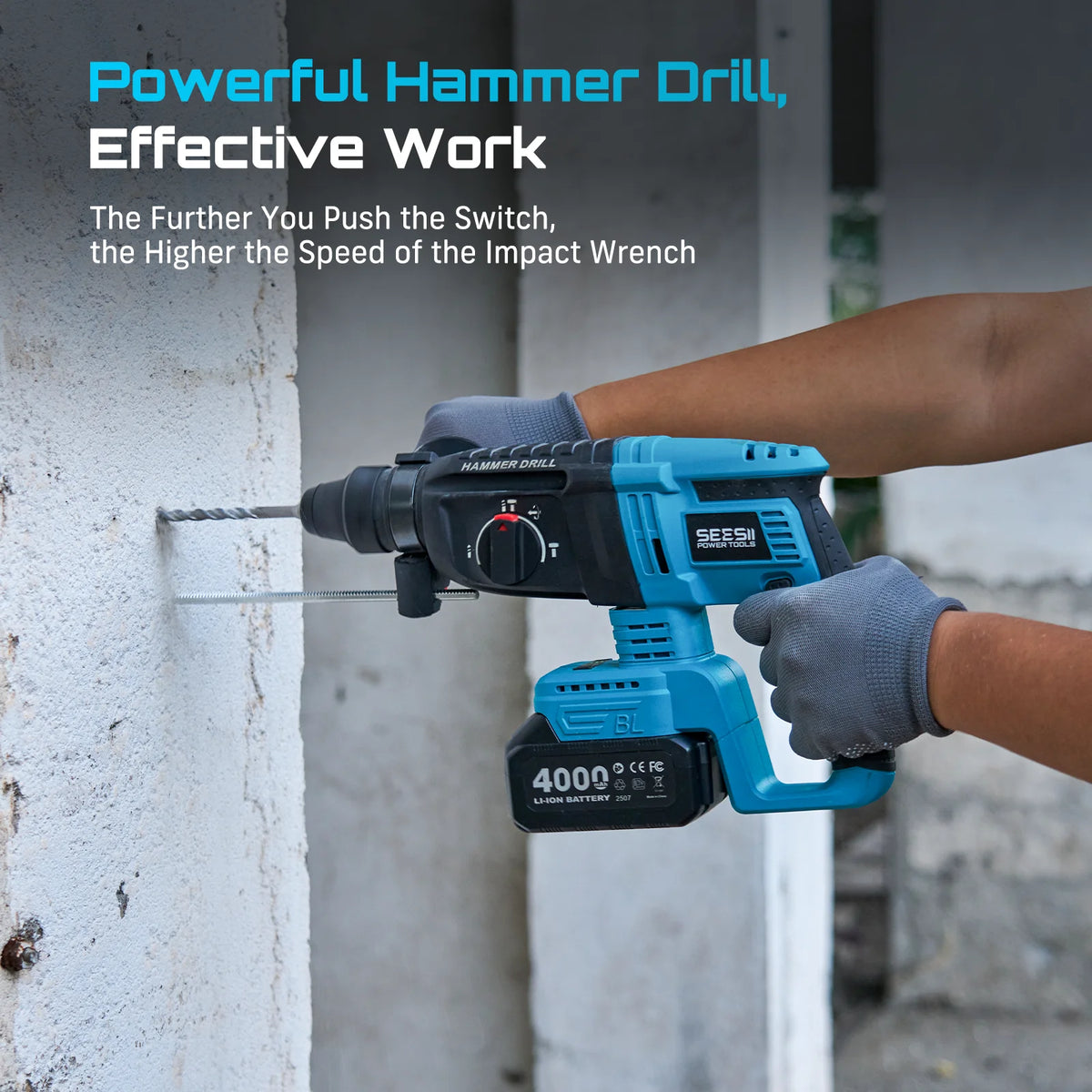 Seesii Brushless Cordless Drill Wrench Grinder 3-in-1 Combo Kit