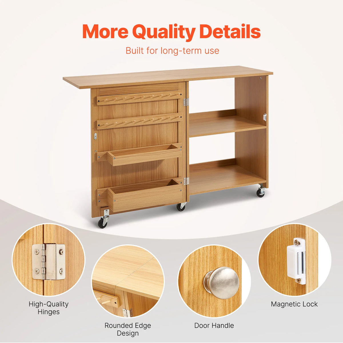 SucceBuy Multipurpose Folding Sewing Machine Table With Storage