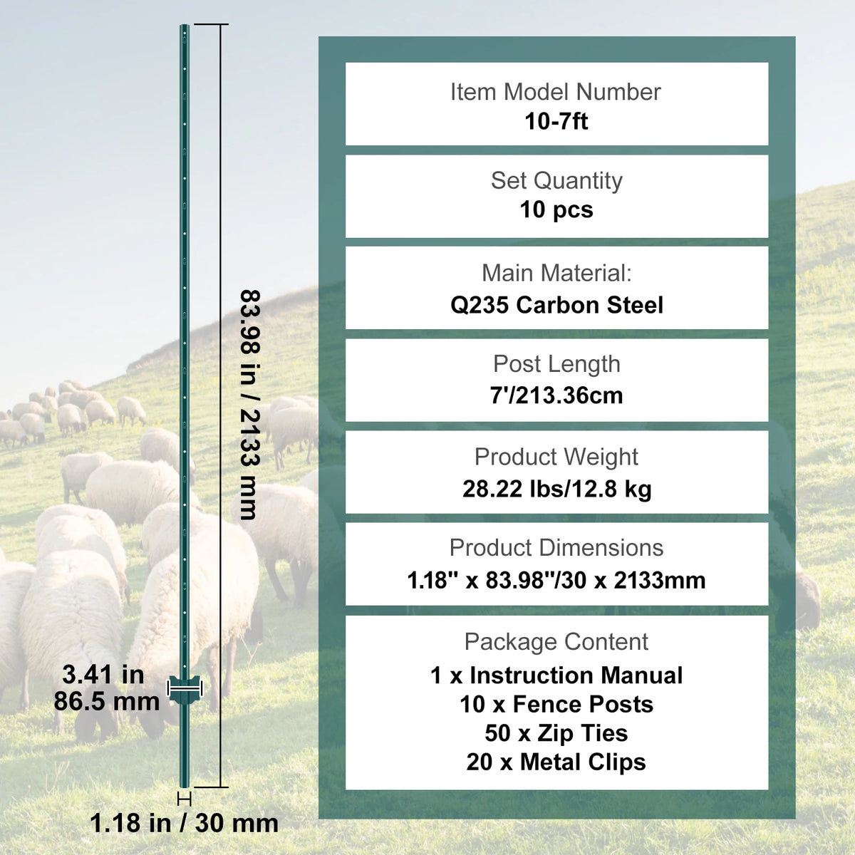 SucceBuy IndustrialGrade Strength Heavy Duty Steel Fence Post TPost Reinforcement