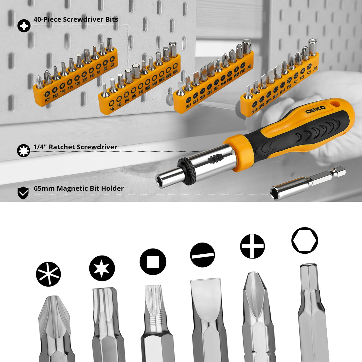 DEKOPRO 228Pcs Socket Wrench Auto Repair Tool Set With Case
