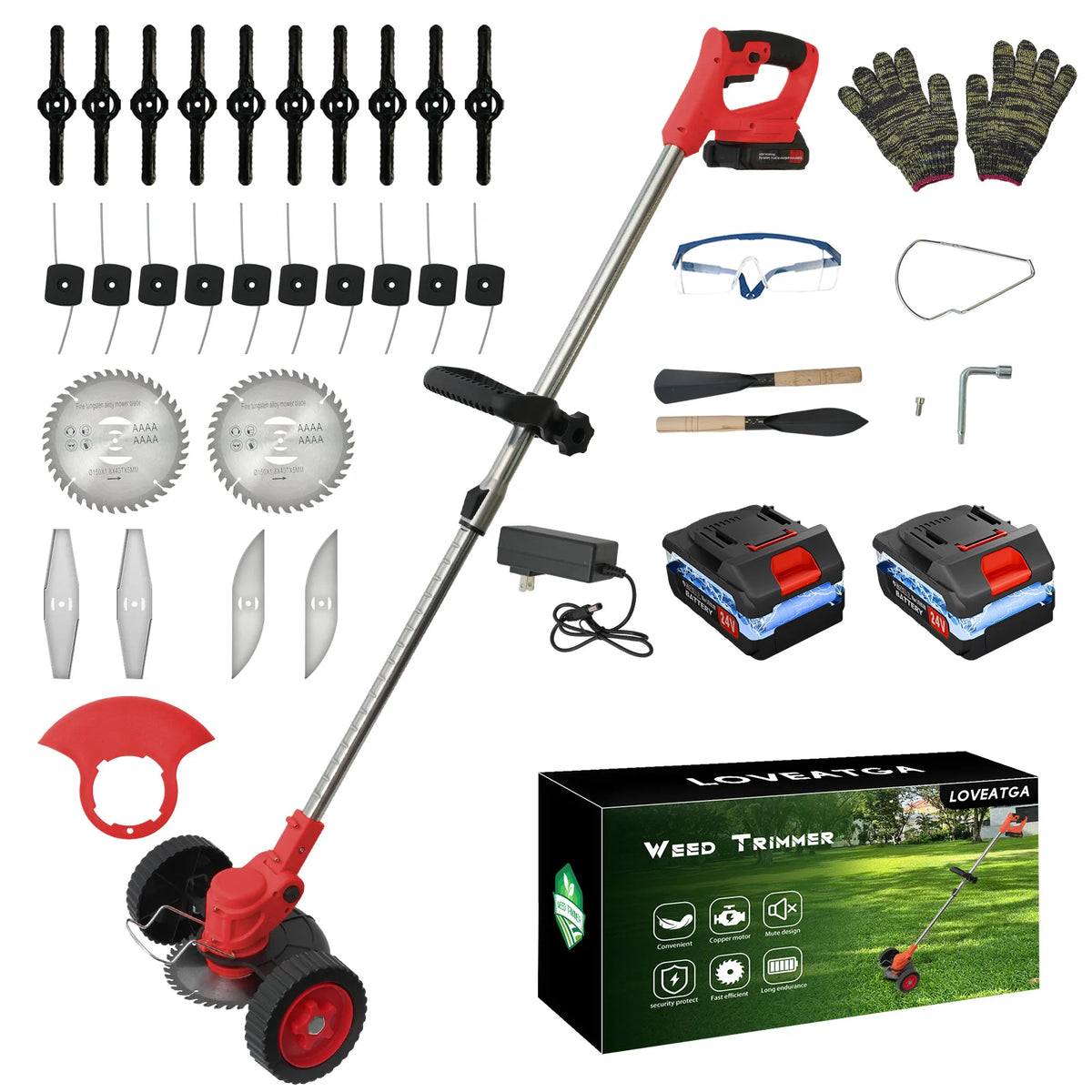 Cordless 3-in-1 Lawn Mower and Grass Trimmer Garden Tool