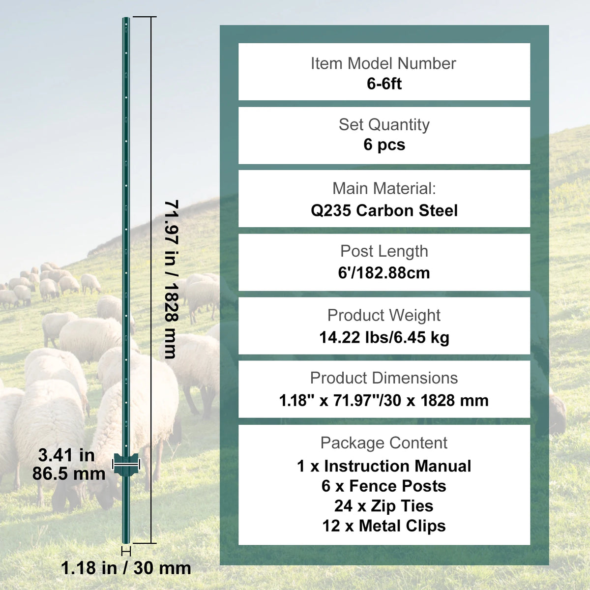 SucceBuy IndustrialGrade Strength Heavy Duty Steel Fence Post TPost Reinforcement