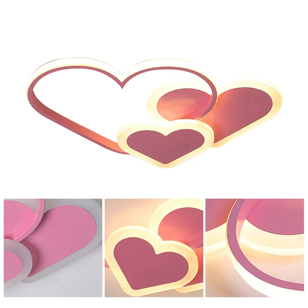 Heart Shaped LED Ceiling Light With Remote Dimmable Control