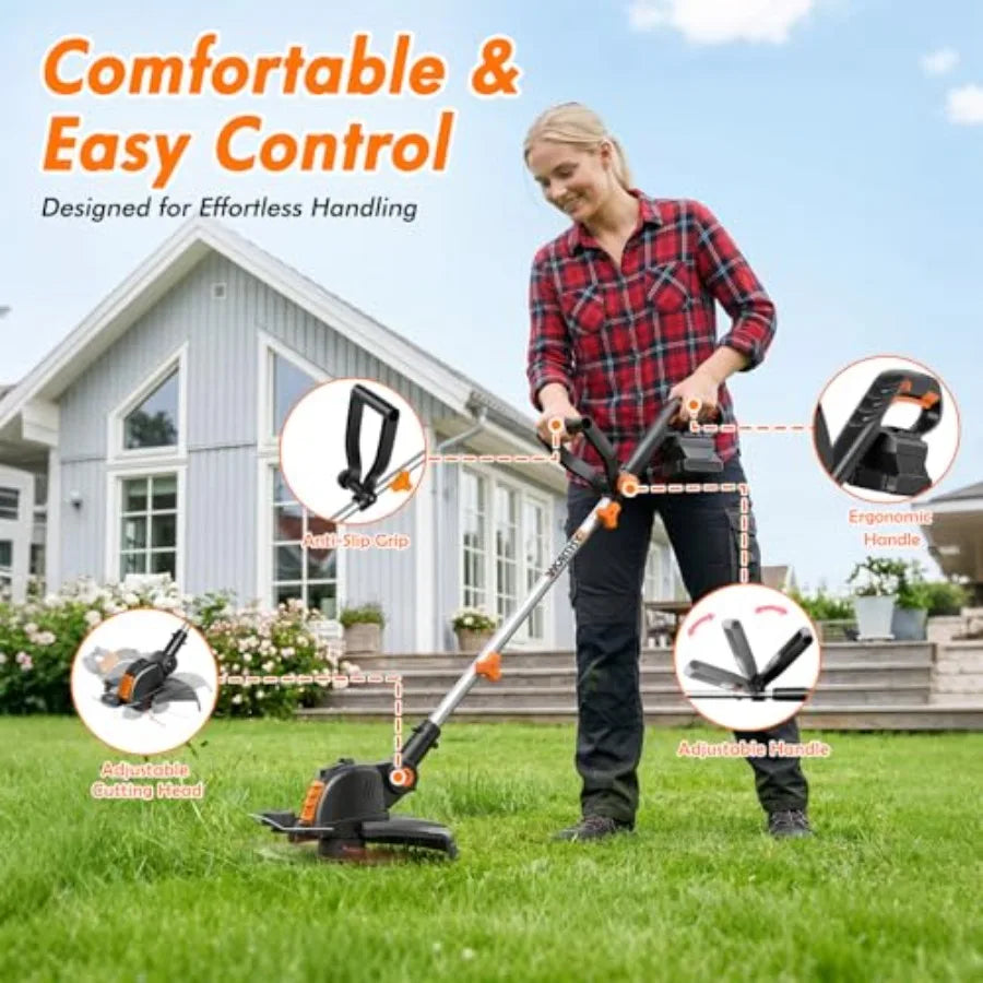 SHXI Cordless Electric Weed Trimmer and Lawn Grass Edger Tool