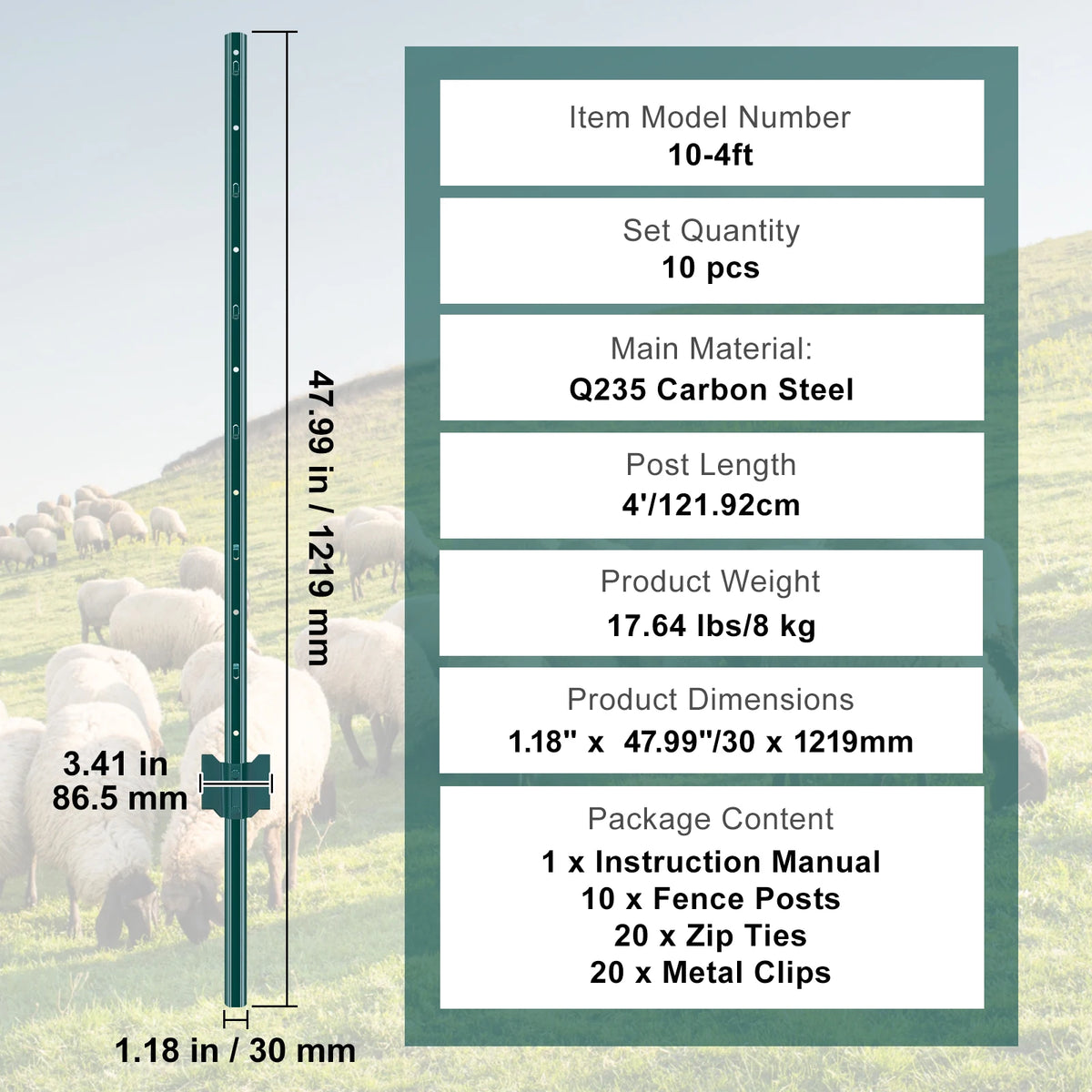 SucceBuy IndustrialGrade Strength Heavy Duty Steel Fence Post TPost Reinforcement