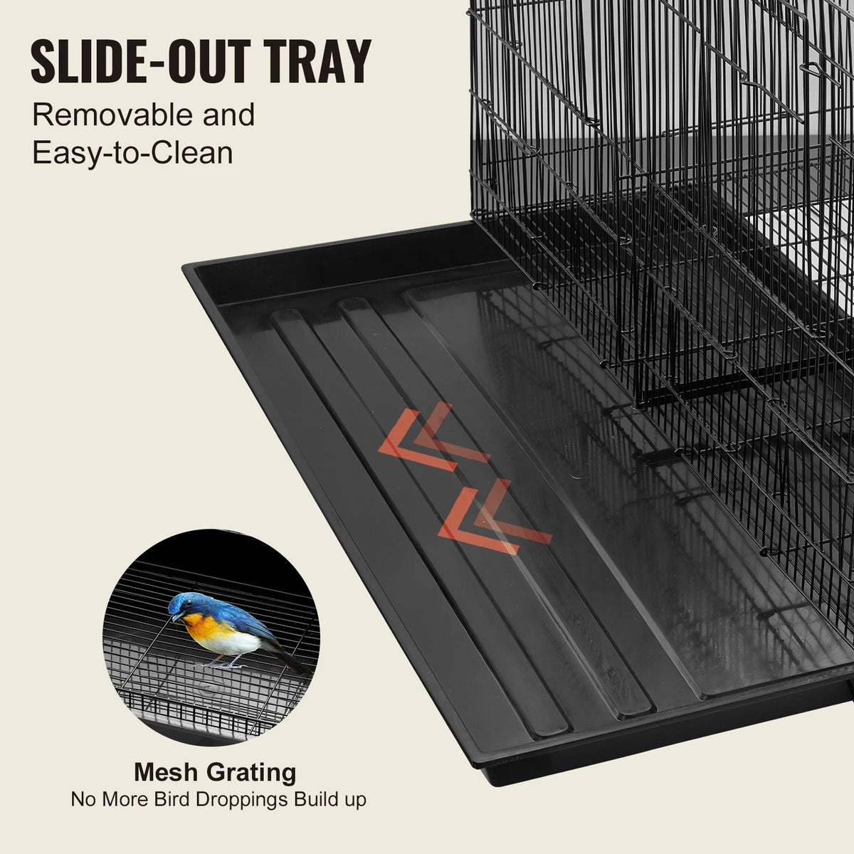 SucceBuy Stackable Divided Bird Cage With Travel Handle and Perches