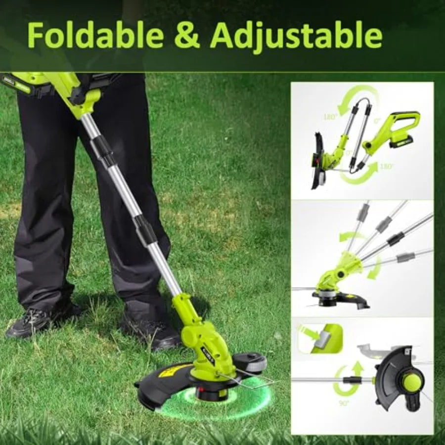 SHXI Cordless String Trimmer Electric Weed Wacker for Lawn Care