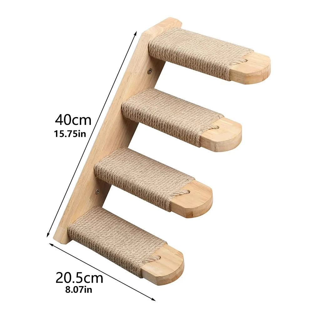 CWV Wall Mounted Cat Shelves With Moon Hammock Perches