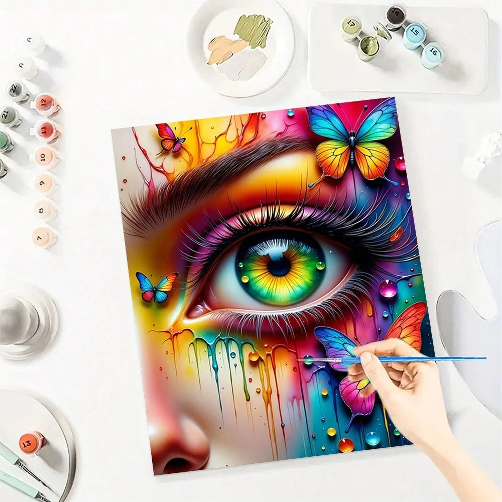 Butterfly Portrait Paint By Numbers Canvas Art Kit For Adults