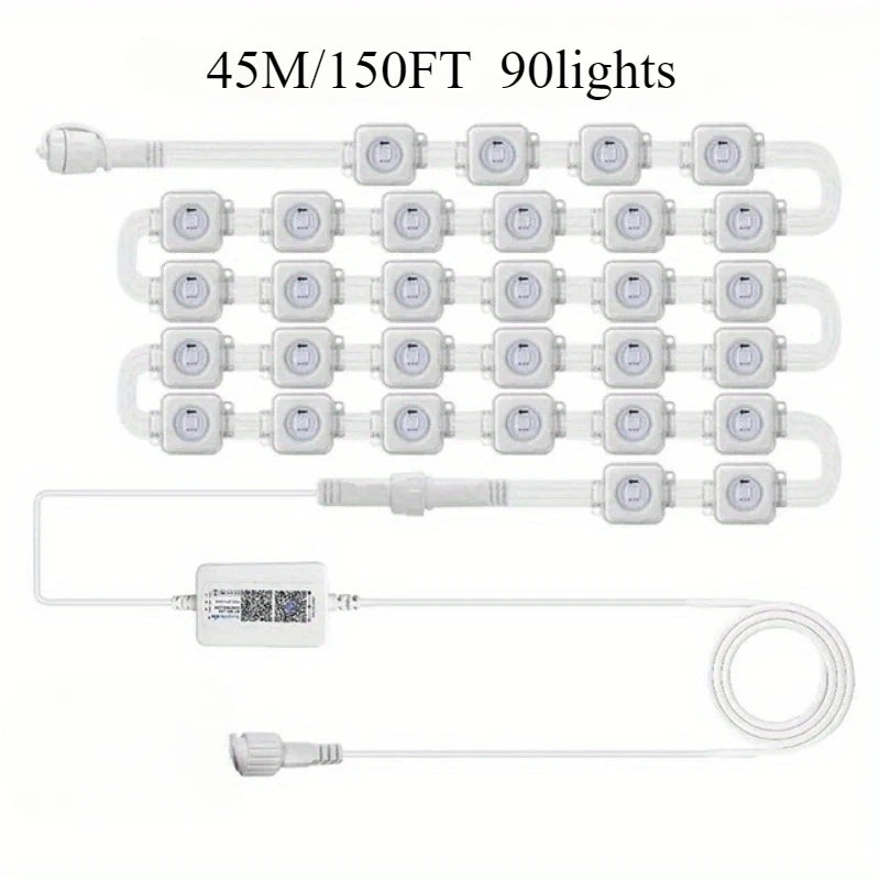GCTECHING Waterproof Permanent Outdoor LED String Lights for Festive Decor