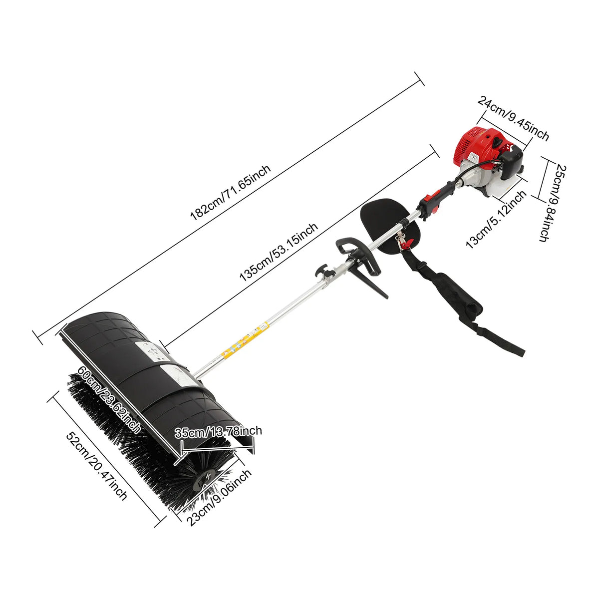 Powered Walk Behind Sweeper for Lawn, Street and Farm Cleaning