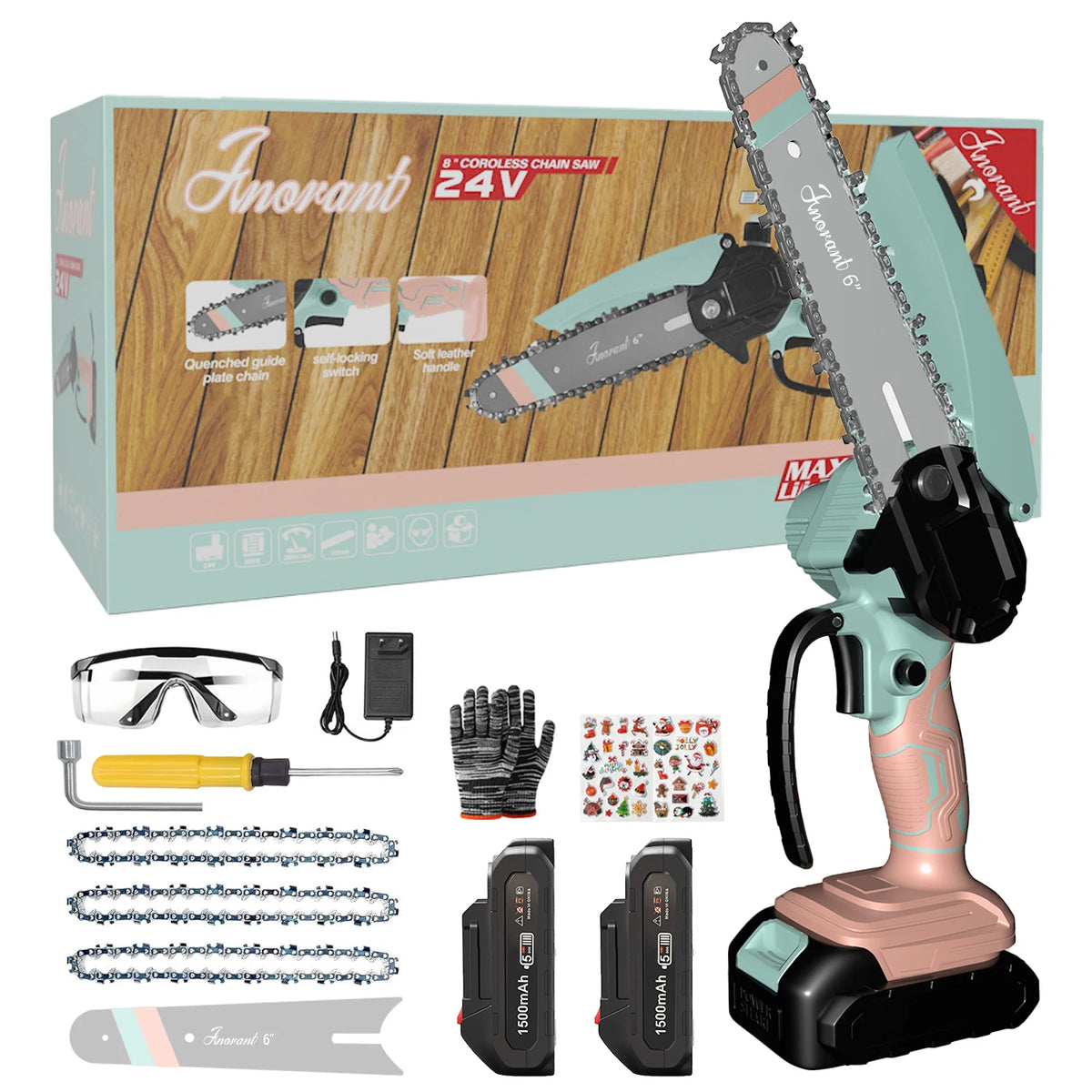 Cordless Mini Chainsaw Portable With Dual Batteries For Tree Cutting