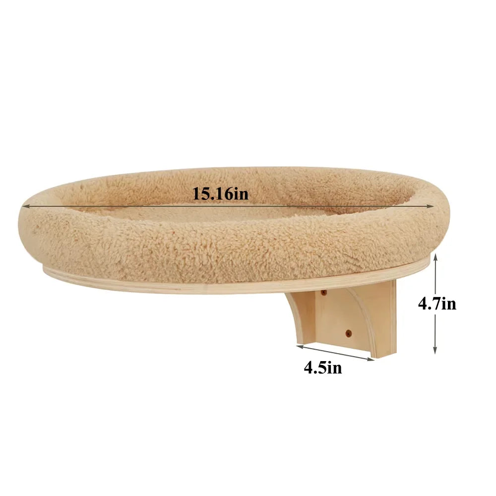 CWV Wooden Cat Wall Climbing Ladder Hammock And Scratching Post