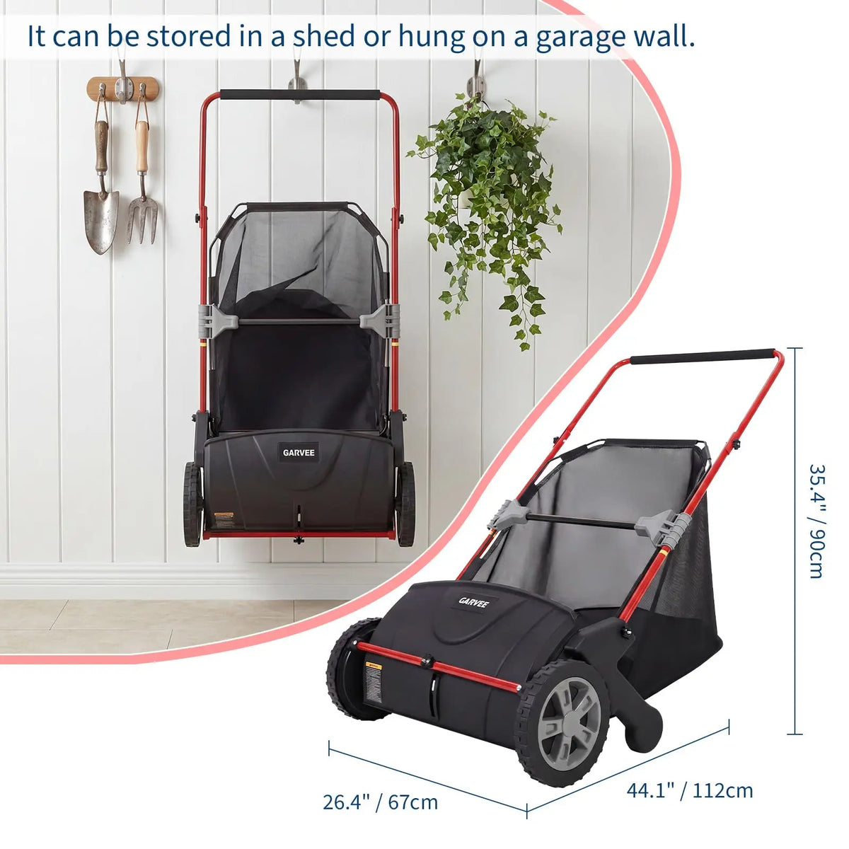 HiMISS Manual Lawn Sweeper for Leaf and Grass Cleanup