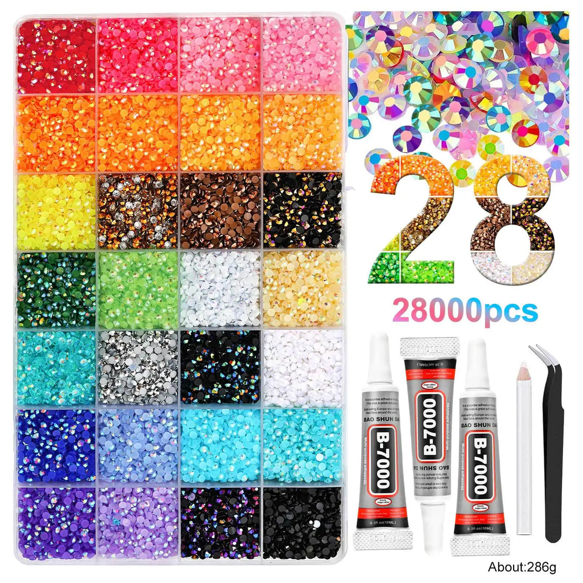 Resin Rhinestone Bedazzling Kit With Flatback Gems for Crafts