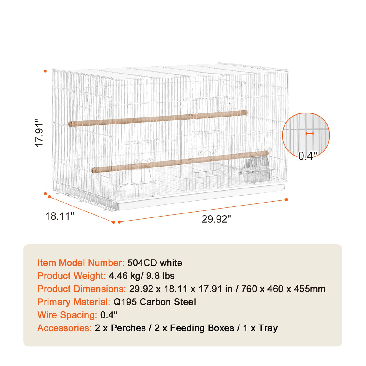 SucceBuy Stackable Divided Bird Cage With Travel Handle and Perches
