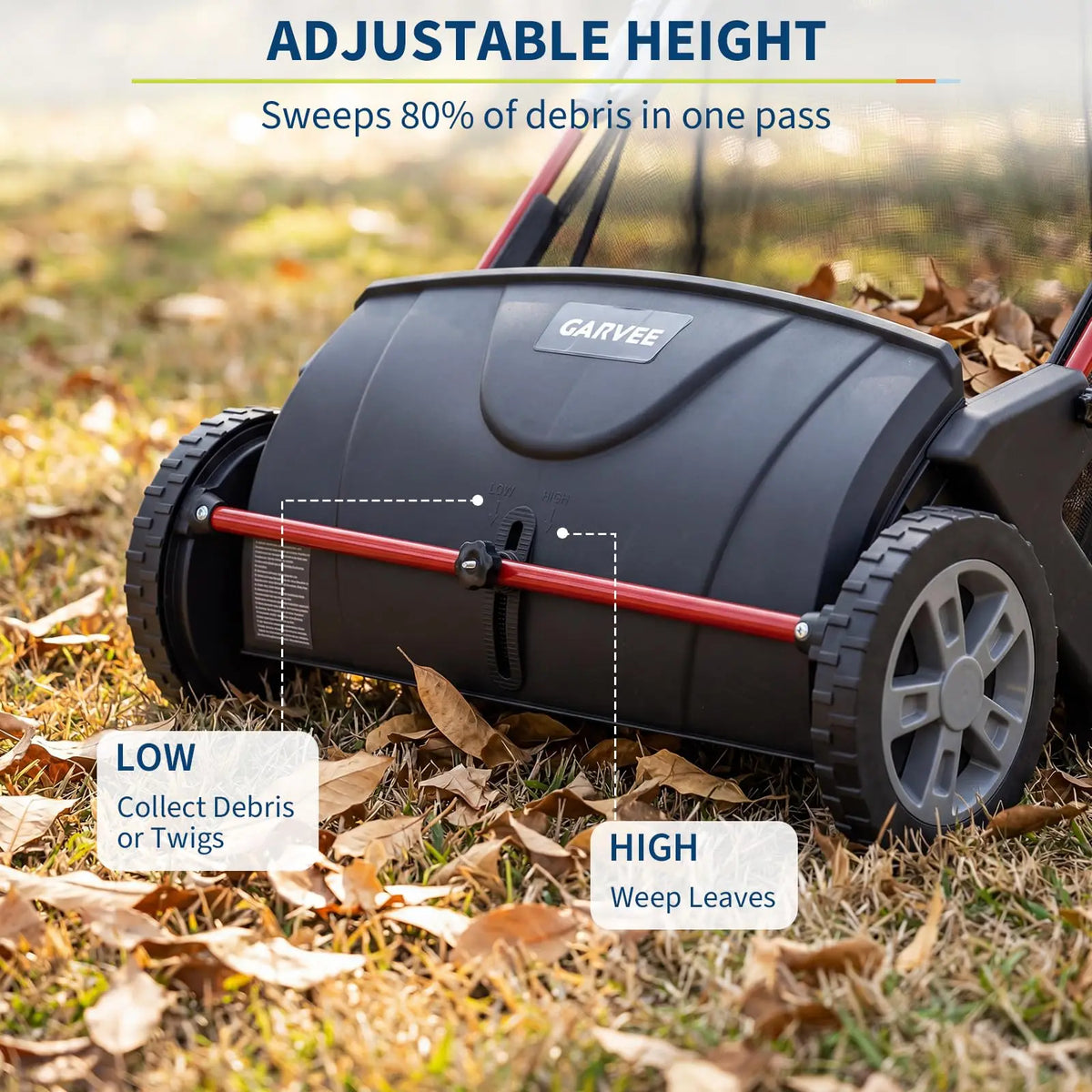 HiMISS Manual Lawn Sweeper for Leaf and Grass Cleanup