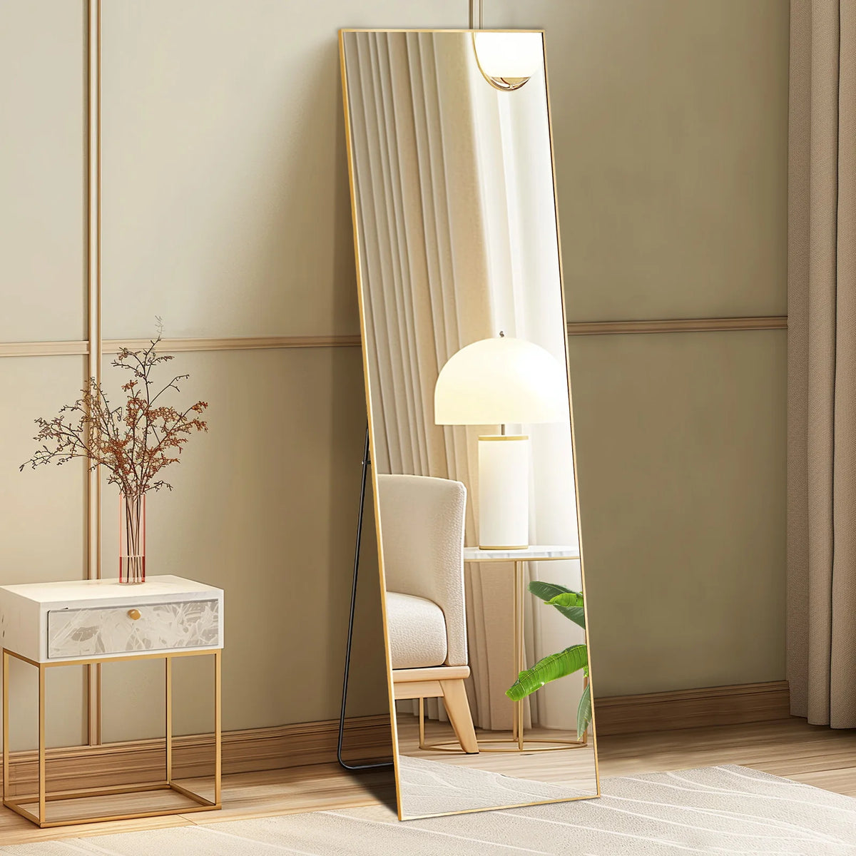 MCQ Arched Full Length Mirror With Stand And Wall Mount