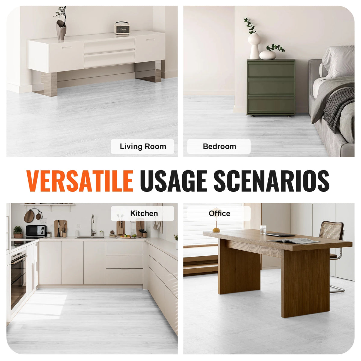 SucceBuy Self Adhesive Vinyl Floor Tiles With Wood Grain Design