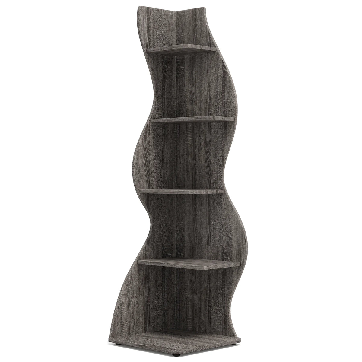 Tribesigns Modern Corner Bookshelf Storage Rack and Plant Stand