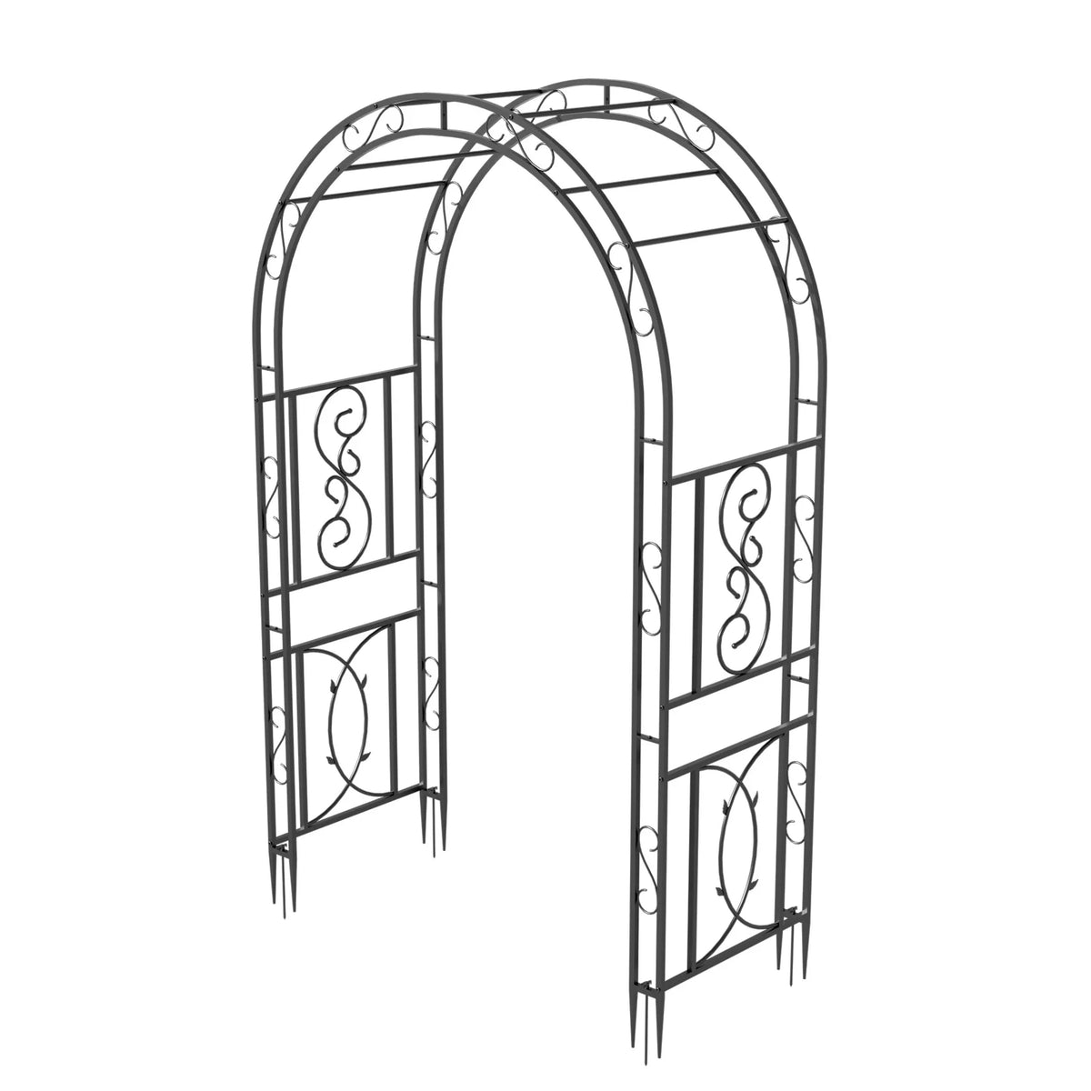 Heavy Duty Metal Garden Arbor Vine Frame Trellis For Climbing Plants Arch Iron Outdoor