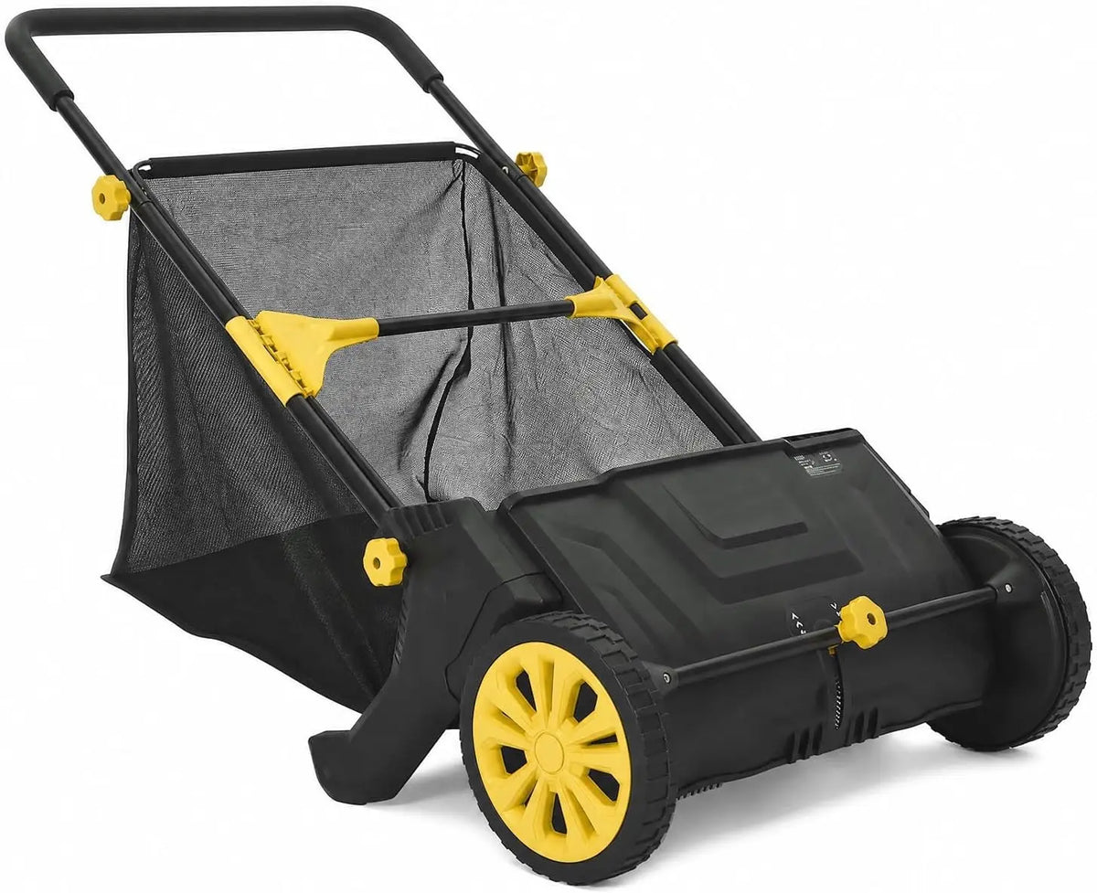 TACLEEKII Manual Lawn Sweeper With Four Brush Debris Collection System