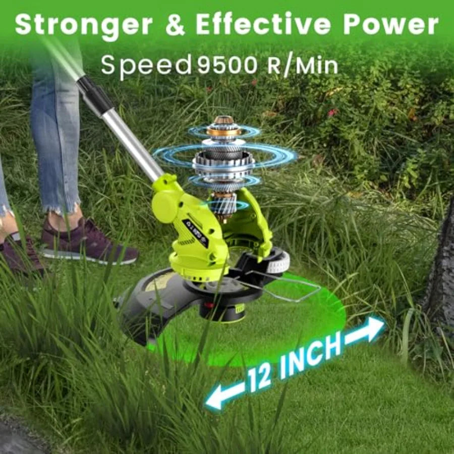 SHXI Cordless String Trimmer Electric Weed Wacker for Lawn Care