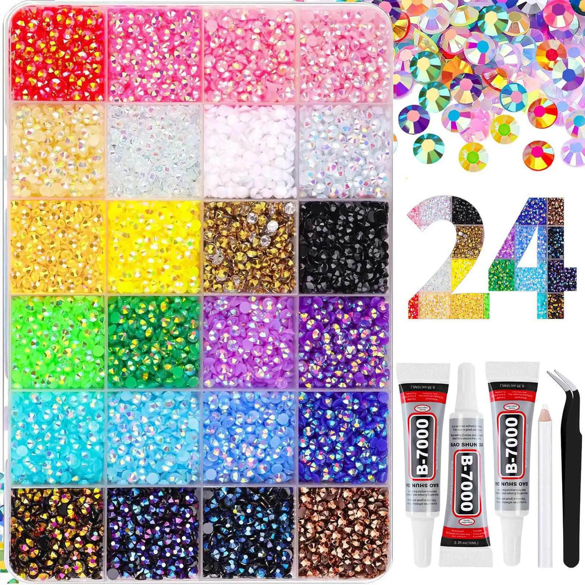 Resin Rhinestone Bedazzling Kit With Flatback Gems for Crafts
