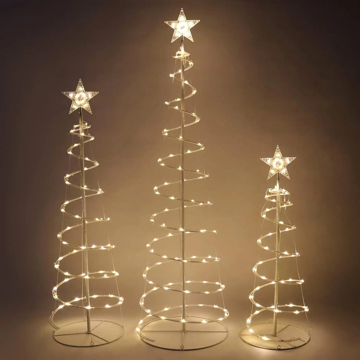 Joyfy Spiral Christmas Tree Lights With Star Topper And Stakes