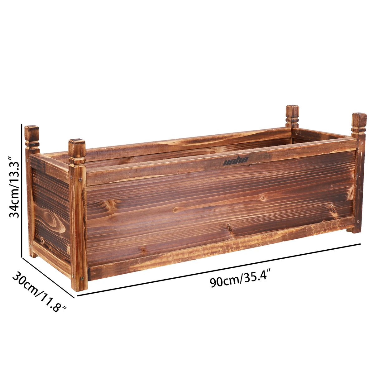 Wood Planter Box Outdoor Raised Garden Planter Bed For Flowers And Vegetables Weatherproof