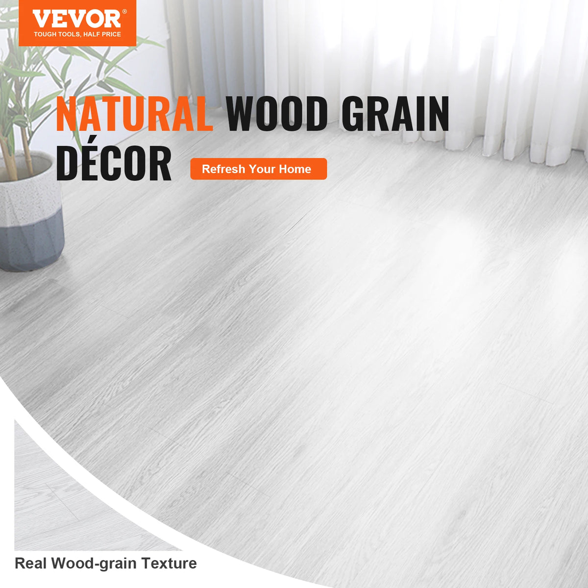 SucceBuy Self Adhesive Vinyl Floor Tiles With Wood Grain Design