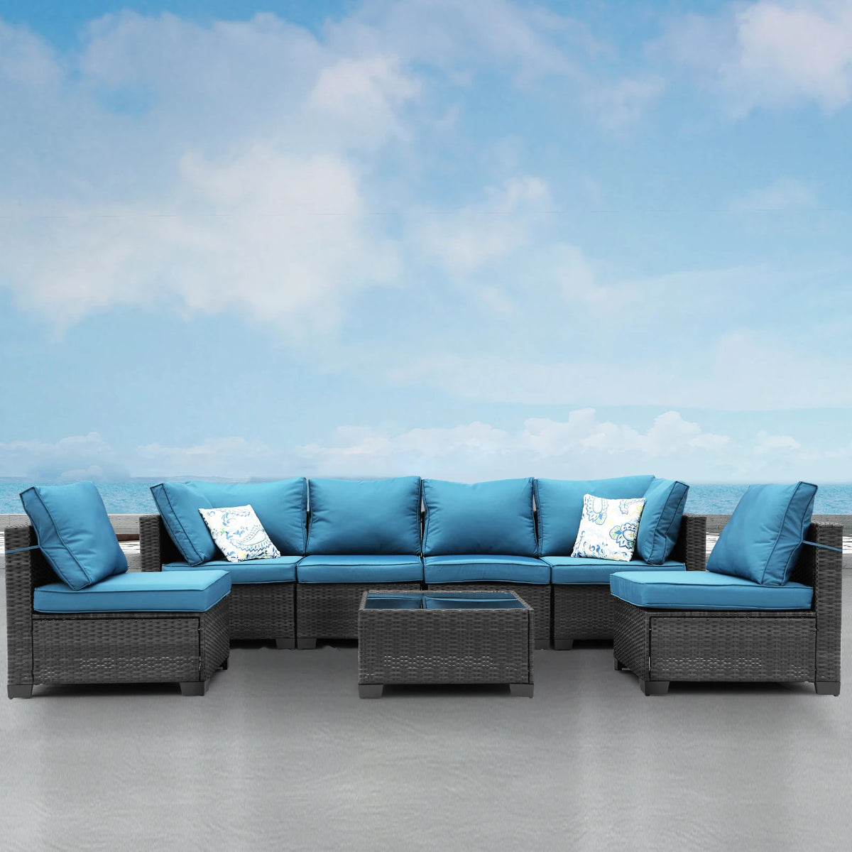 All Weather Wicker Outdoor Patio Conversation Furniture Set