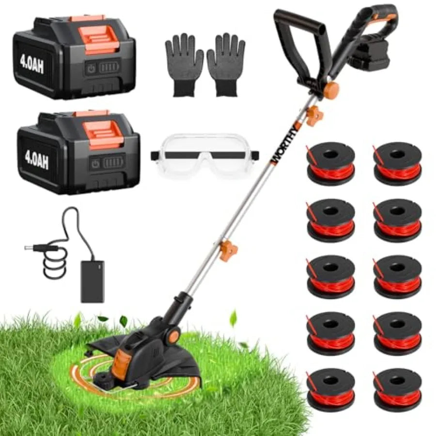 SHXI Cordless Electric Weed Trimmer and Lawn Grass Edger Tool