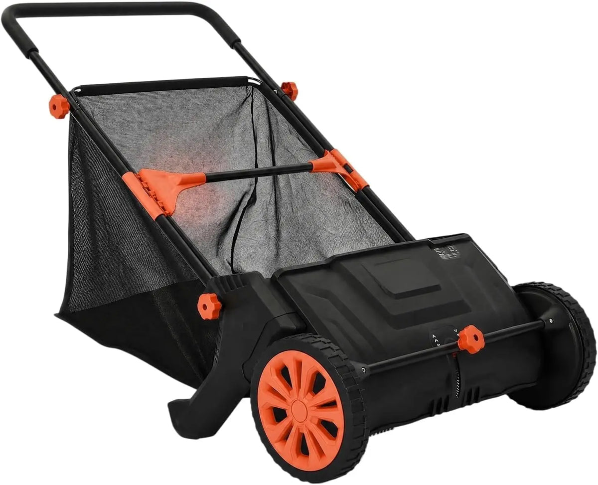 TACLEEKII Manual Lawn Sweeper With Four Brush Debris Collection System