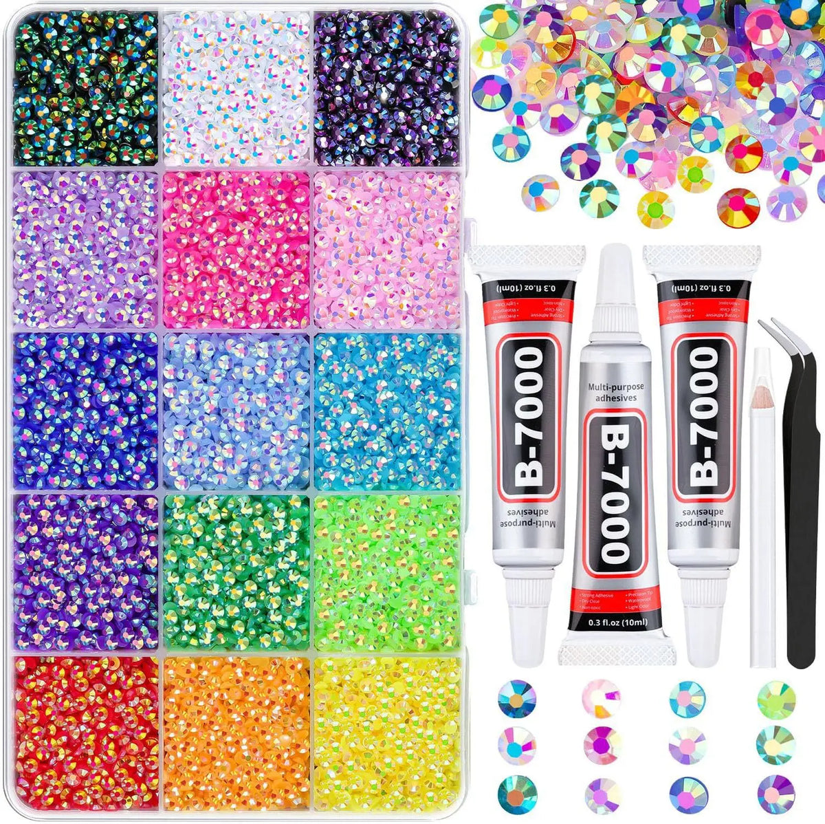 Resin Rhinestone Bedazzling Kit With Flatback Gems for Crafts