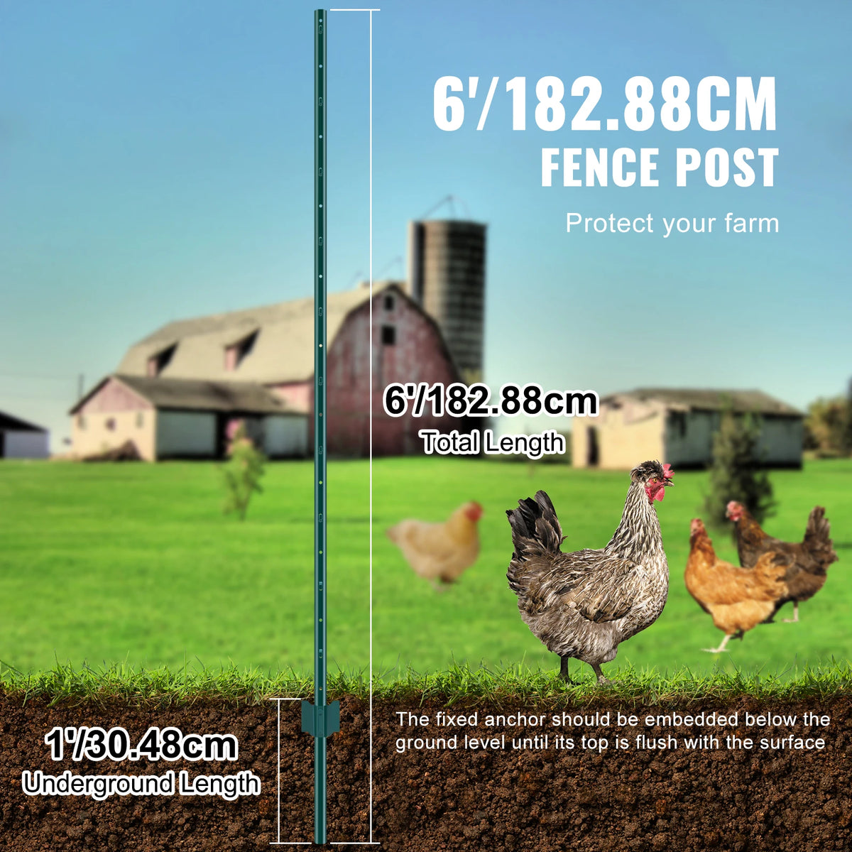SucceBuy IndustrialGrade Strength Heavy Duty Steel Fence Post TPost Reinforcement