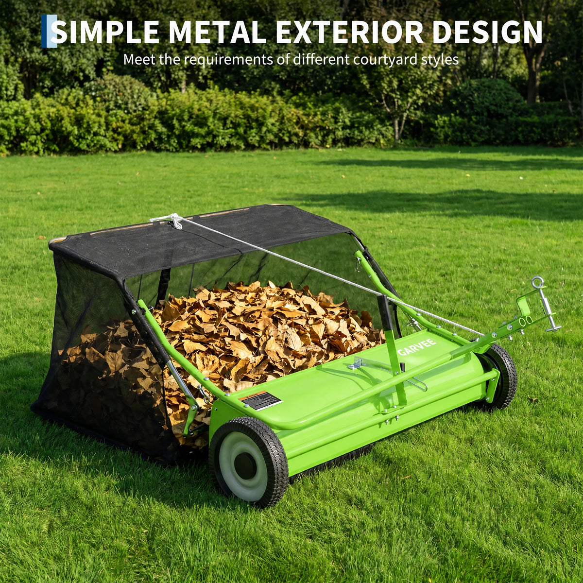 Heavy Duty Tow Behind Lawn Sweeper For Leaves And Grass