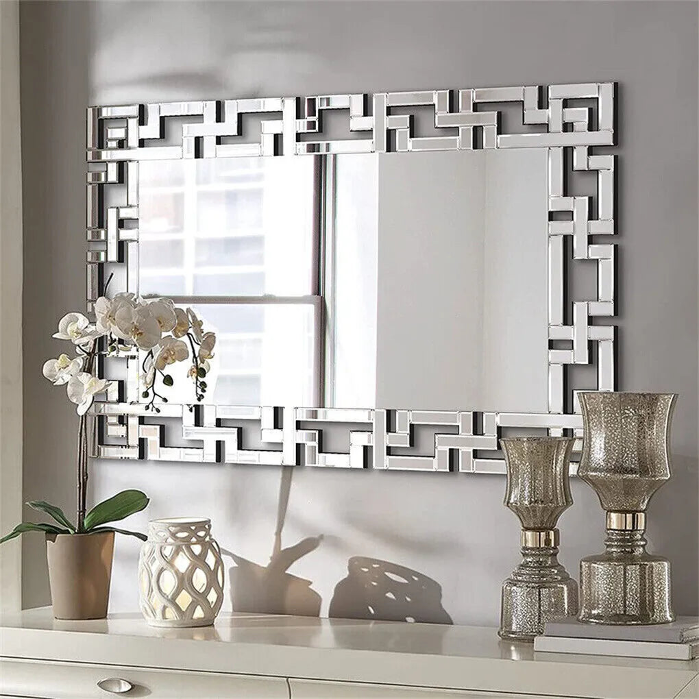 Venetian Art Mirror With Beveled Glass Edge For Home Decor