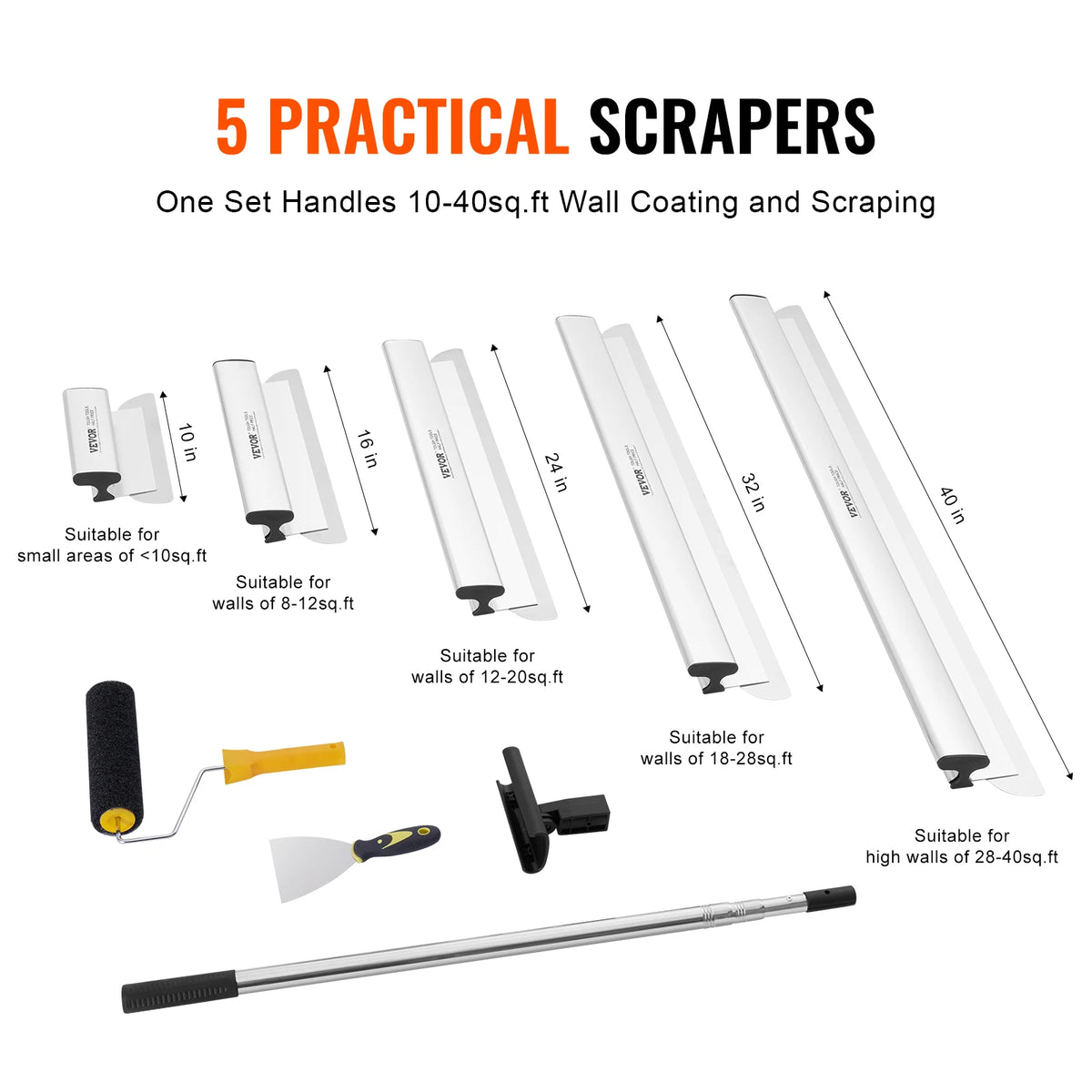 SucceBuy Drywall Skimming Blade Set With Extension Handle Lasanble