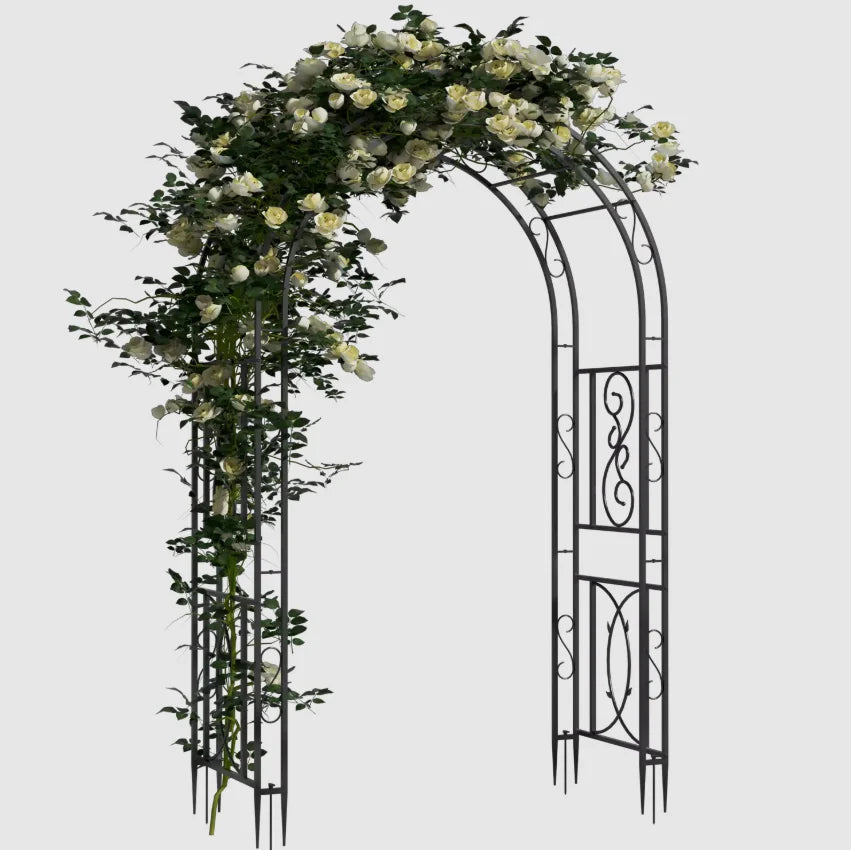 Heavy Duty Metal Garden Arbor Vine Frame Trellis For Climbing Plants Arch Iron Outdoor