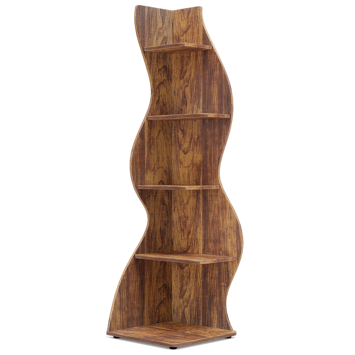 Tribesigns Modern Corner Bookshelf Storage Rack and Plant Stand