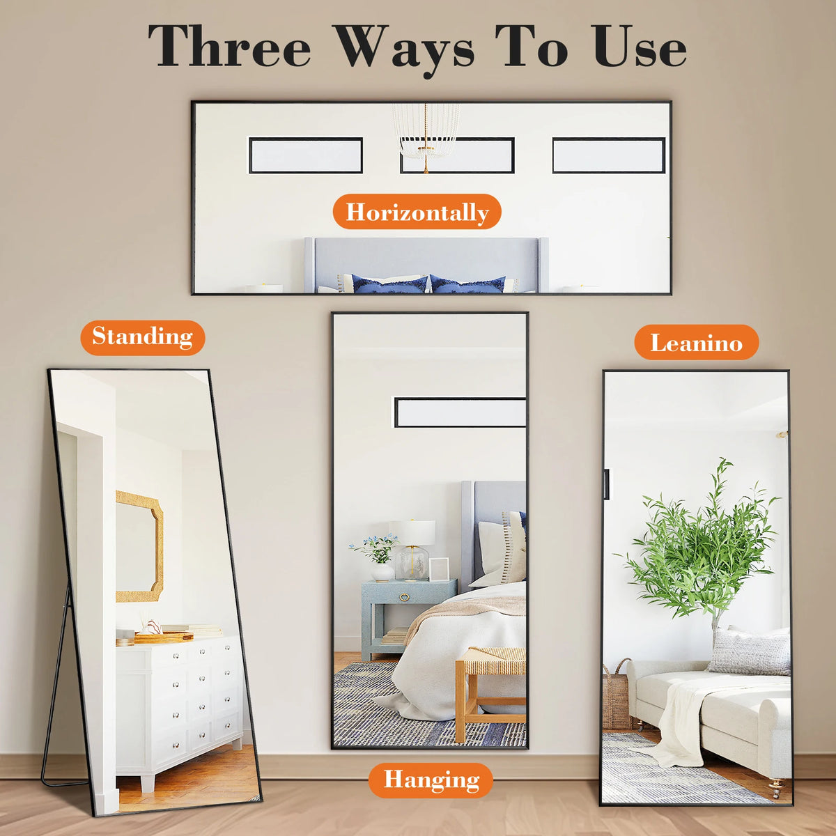 MCQ Arched Full Length Mirror With Stand For Modern Home